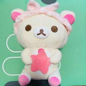 NWT LARGE San-X Pajama Party Rilakkuma Collection: pink Korilakkuma 15” plushie